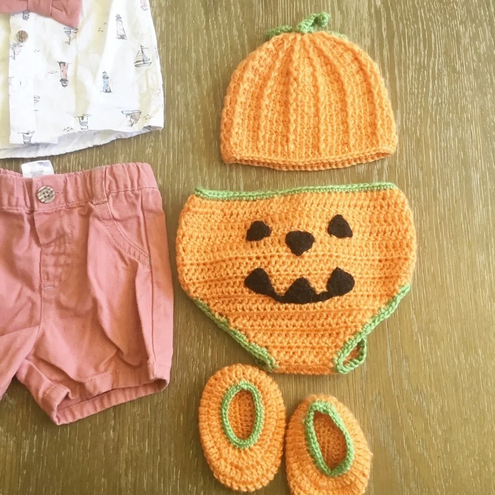 Little Lad Boats Outfits Mickey 6-9 12 Months 0-6 Pumpkin Outfit Overalls